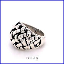 Retired Sterling Silver James Avery Basket Weave Woven Dome Ring Size 7