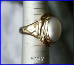 Retired & UNIQUE James Avery 14k Gold OVAL PEARL Ring Size 6.5