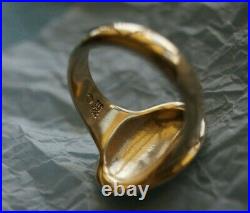 Retired & UNIQUE James Avery RAISED OVAL Ring 14k Gold Size 8