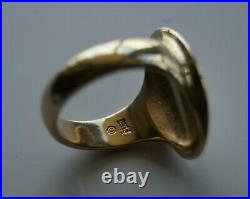 Retired & UNIQUE James Avery RAISED OVAL Ring 14k Gold Size 8