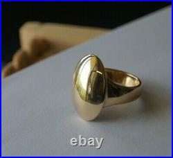 Retired & UNIQUE James Avery RAISED OVAL Ring 14k Gold Size 8