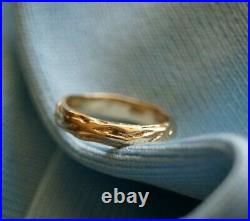 Retired & Very Rare James Avery TWINE Band Ring 14k Gold Size 3.5