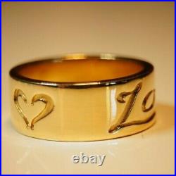 Retired & Vintage James Avery 14k Gold INSCRIBED LOVE Band Size 6.5