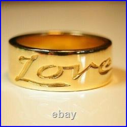 Retired & Vintage James Avery 14k Gold INSCRIBED LOVE Band Size 6.5