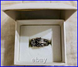 Retired Vintage James Avery Martin Luther Sterling Silver & Garnet Ring Size 9