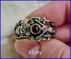 Retired Vintage James Avery Martin Luther Sterling Silver & Garnet Ring Size 9 Retired Vintage James Avery Martin Luther Sterling Silver & Garnet Ring Size 9
