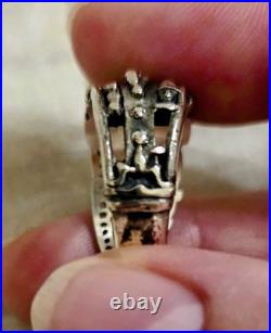 Retired Vintage James Avery Martin Luther Sterling Silver & Garnet Ring Size 9