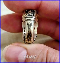 Retired Vintage James Avery Martin Luther Sterling Silver & Garnet Ring Size 9