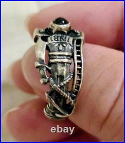 Retired Vintage James Avery Martin Luther Sterling Silver & Garnet Ring Size 9