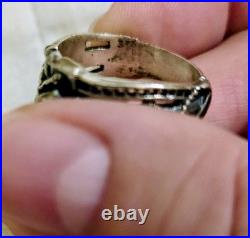 Retired Vintage James Avery Martin Luther Sterling Silver & Garnet Ring Size 9