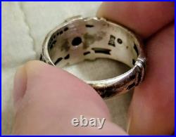 Retired Vintage James Avery Martin Luther Sterling Silver & Garnet Ring Size 9
