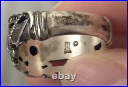Retired Vintage James Avery Martin Luther Sterling Silver & Garnet Ring Size 9