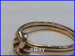 Retired in 14k Yellow Gold James Avery Lovers Knot Ring HTF Size 4.25