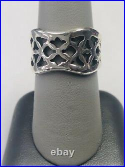 Retired james avery sterling silver Open Cut Tulip Wavi Band Ring Size 8