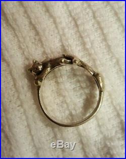 Retired vintage James Avery 925 Sterling Silver Sleeping Kitty Cat Ring sz 9