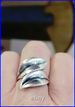 Retiredf James Avery Leaf Wrap Ring Size 9 Sterling Silver