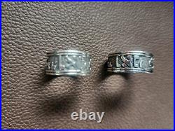 Set of James Avery Sterling Silver Song Of Solomon Band Ring Size 10 & 7.5