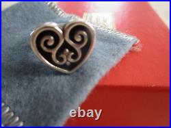 Signed JAMES AVERY SCROLL HEART LOVE RING Size 7.5 Sterling Silver GIFT BOX