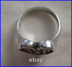 Signed JAMES AVERY SCROLL HEART LOVE RING Size 7.5 Sterling Silver GIFT BOX