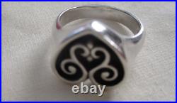 Signed JAMES AVERY SCROLL HEART LOVE RING Size 7.5 Sterling Silver GIFT BOX