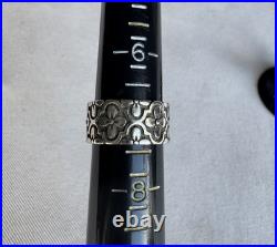 Signed James Avery Retired Flower Eternity Band Silver Ring Size 7 Gorgeous