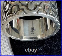 Signed James Avery Retired Flower Eternity Band Silver Ring Size 7 Gorgeous