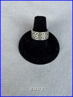 Signed James Avery Retired Flower Eternity Band Silver Ring Size 7 Gorgeous