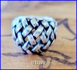 Size 10 Rare James Avery BOLD Almost 20 Grams! Woven Dome Ring So Pretty