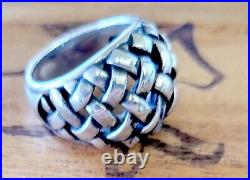 Size 10 Rare James Avery BOLD Almost 20 Grams! Woven Dome Ring So Pretty