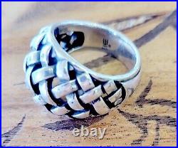 Size 10 Rare James Avery BOLD Almost 20 Grams! Woven Dome Ring So Pretty