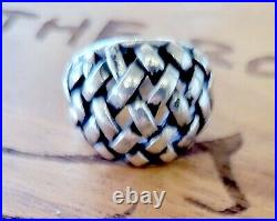 Size 10 Rare James Avery BOLD Almost 20 Grams! Woven Dome Ring So Pretty