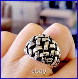 Size 10 Rare James Avery BOLD Almost 20 Grams! Woven Dome Ring So Pretty