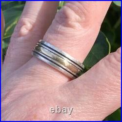 Size 10 Retired James Avery 14k Gold & Sterling Silver 925 Band Ring unisex