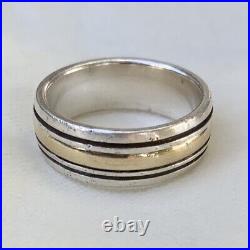 Size 10 Retired James Avery 14k Gold & Sterling Silver 925 Band Ring unisex