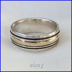 Size 10 Retired James Avery 14k Gold & Sterling Silver 925 Band Ring unisex