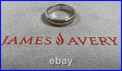 Size 13 James Avery 14k Gold & Silver Narrow Hammered Simplicity Wedding Ring