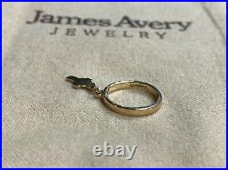 Size 3 Vintage James Avery Dangle Cross Charm 14K Gold Pinky / Child Ring