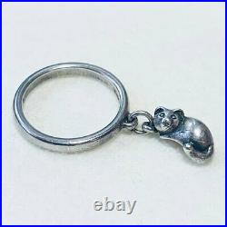 Size 4 James Avery Retired Sterling Silver 925 Kitty Cat Charm Dangle Ring