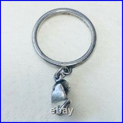Size 4 James Avery Retired Sterling Silver 925 Kitty Cat Charm Dangle Ring