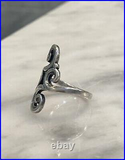 Size 6 JAMES AVERY SCROLL RING Retired STERLING SILVER Signed Mark Swirl JEWELRY
