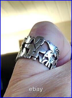 Size 6 Retired James Avery Saint Francis Loves The Animals Wide Ring FITS 5.5