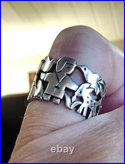 Size 6 Retired James Avery Saint Francis Loves The Animals Wide Ring FITS 5.5