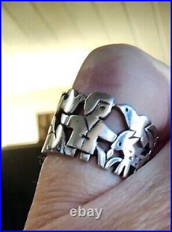 Size 6 Retired James Avery Saint Francis Loves The Animals Wide Ring FITS 5.5