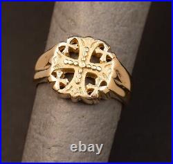 Size 7.75 James Avery Rare Retired 14k Solid Gold Jerusalem Cross Ring 7.9g