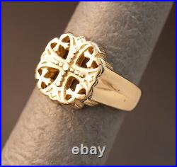 Size 7.75 James Avery Rare Retired 14k Solid Gold Jerusalem Cross Ring 7.9g