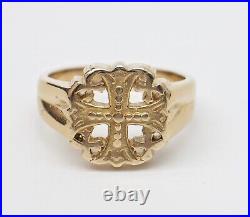 Size 7.75 James Avery Rare Retired 14k Solid Gold Jerusalem Cross Ring 7.9g