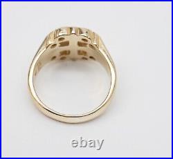 Size 7.75 James Avery Rare Retired 14k Solid Gold Jerusalem Cross Ring 7.9g