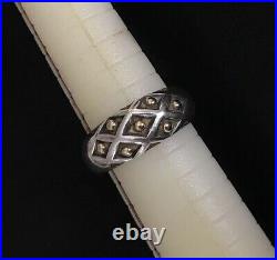 Size 8.5 JAMES AVERY 14k Gold & Sterling Silver BEADED LATTICE RING Retired Nice