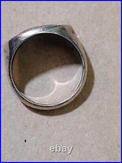 Size 8 VINTAGE James Avery Retired Eagle Head Sterling SILVER art Ring