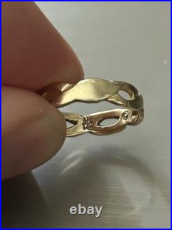 Solid 14k Gold James Avery Twisted Design Ring Size 4 1.7 Grams